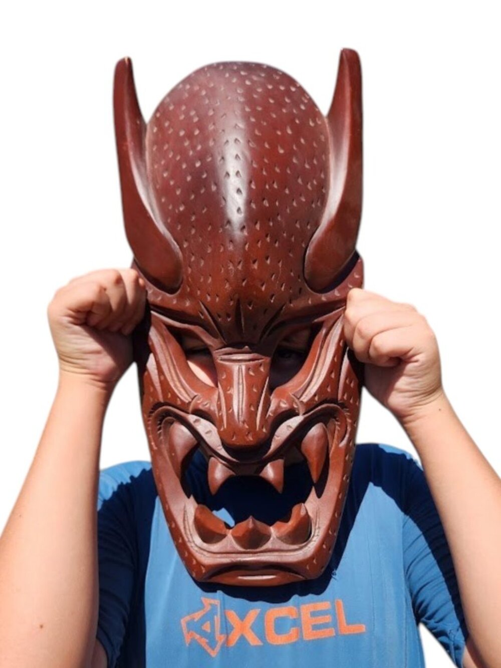 17" Hand-Carved Wooden Tiki Demon Bakunawa Mask Tiki Folk Art  Solid wood Incred